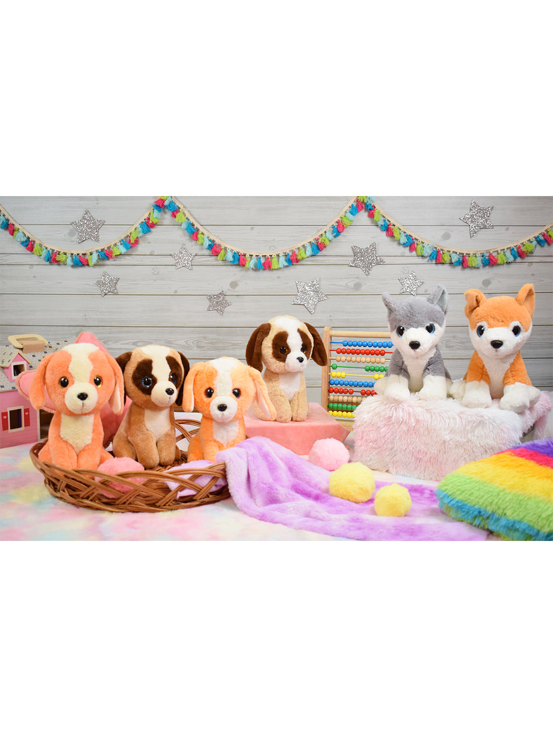 Mirada Plush Stuffed Animal Grey Cute Husky Dog Soft Toy with Glitter Eyes - 25cm