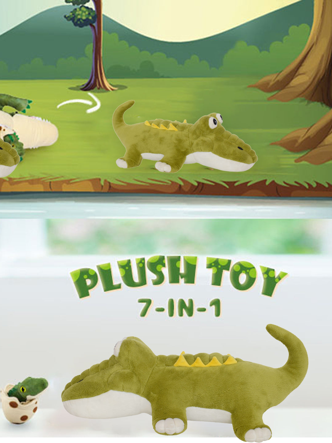 Mirada Plush Stuffed Green Crocodile Soft Toy - 50cm