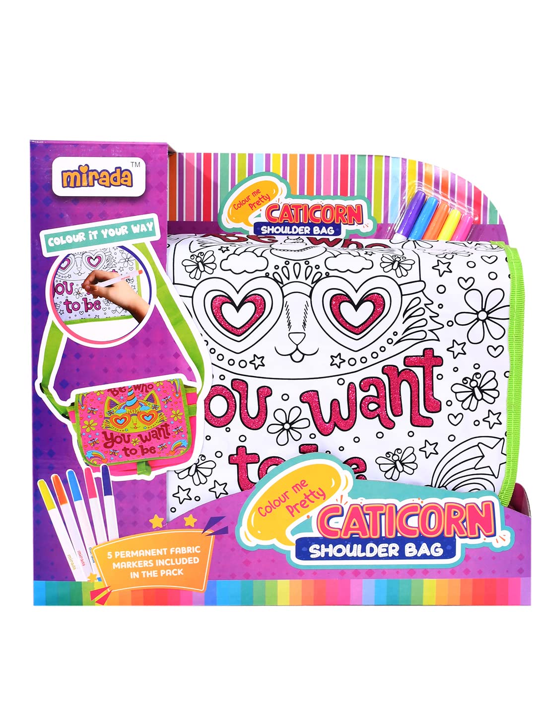 Mirada Color Your Own Caticorn Shoulder Bag