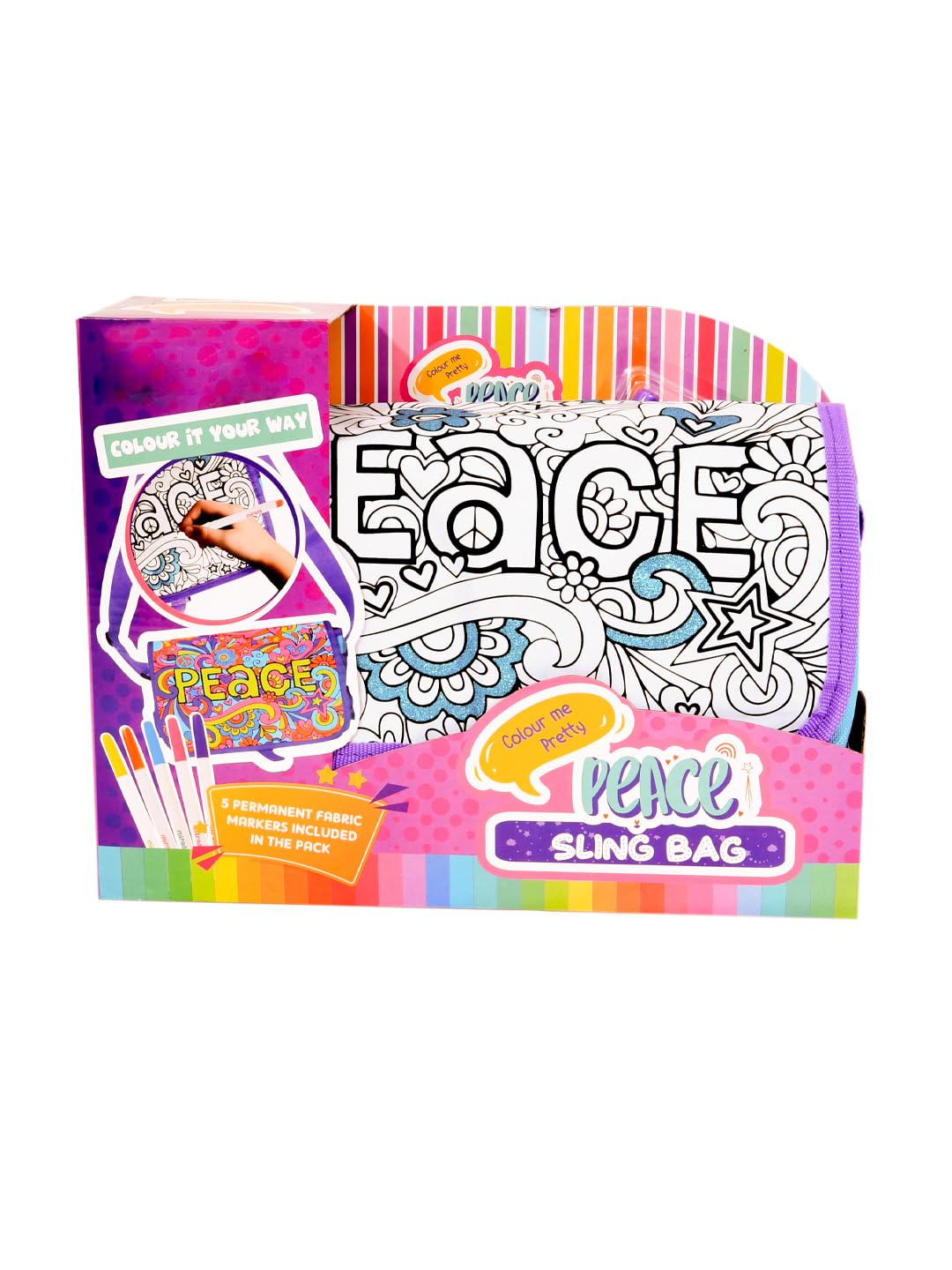 Mirada Color Your Own Peace Sling Bag
