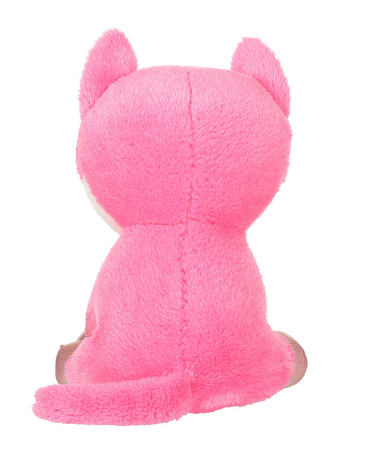 Mirada Pink Glitter Eye Cat Soft Toy - 25cm