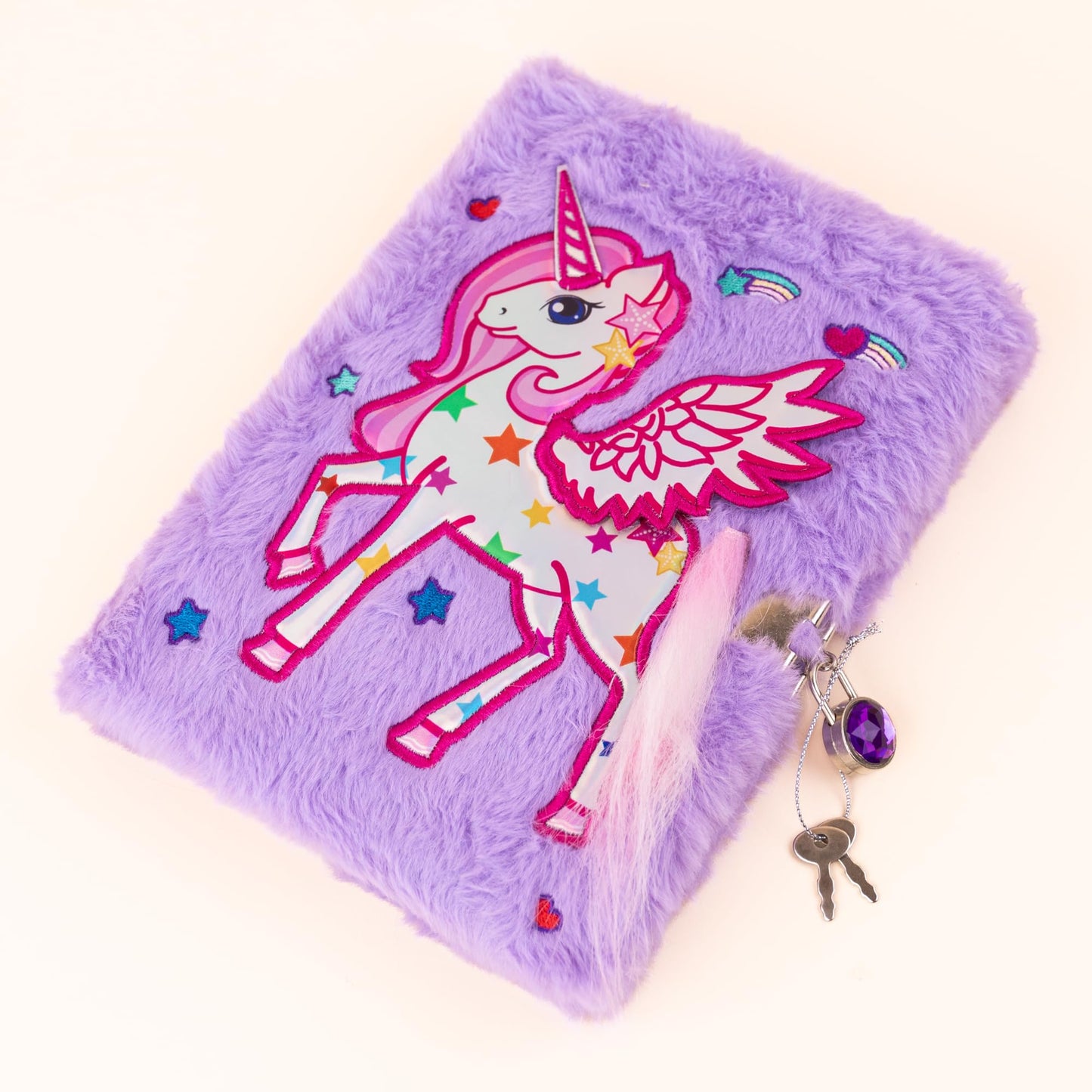 Mirada Whimsical Unicorn Plush Notebook with Lock