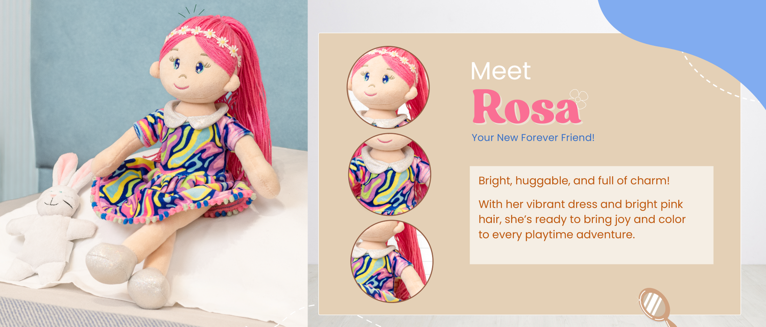 Mirada Rosa Girl Rag Doll Toy – 38cm
