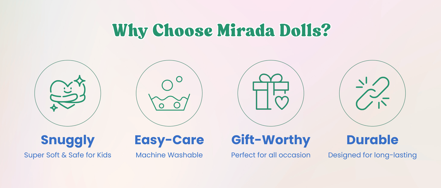 Mirada Bella Rag Doll Toy with Green Jacket – 42cm