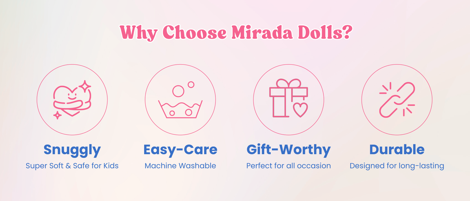 Mirada Elena Rag Doll Toy with Pink Jacket – 42cm