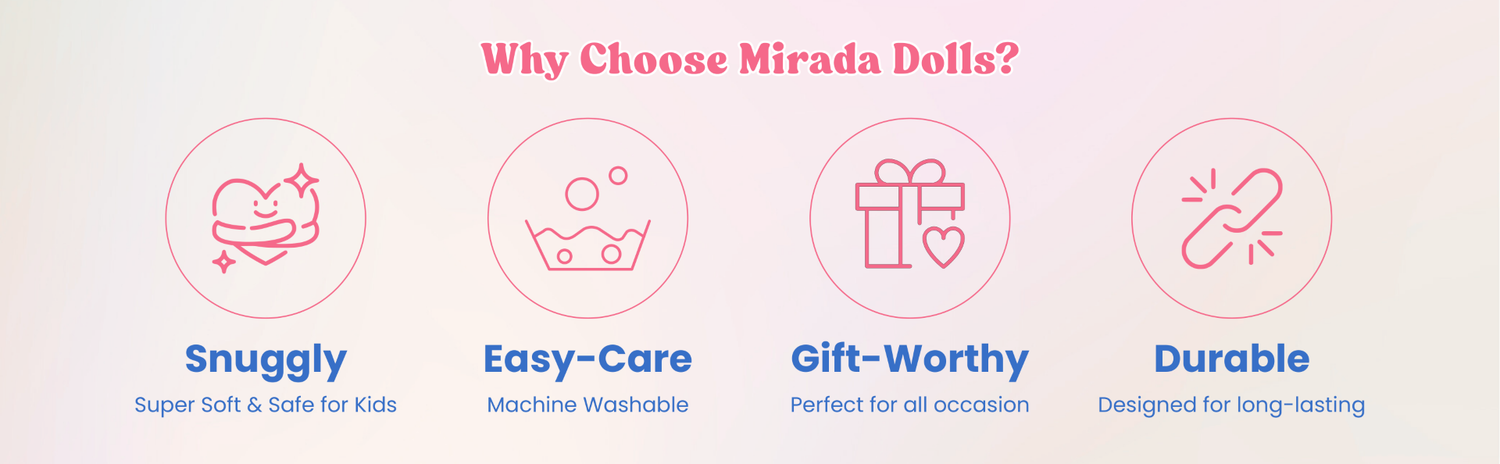 Mirada Heart Pink Rag Doll Toy – 38cm
