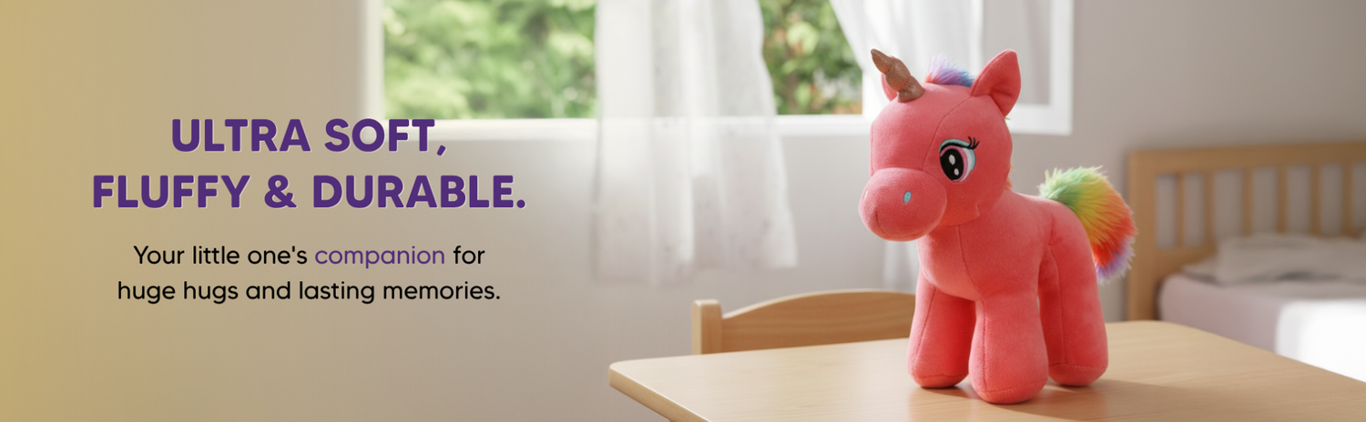 Mirada Standing Unicorn Toy - Coral – 29cm
