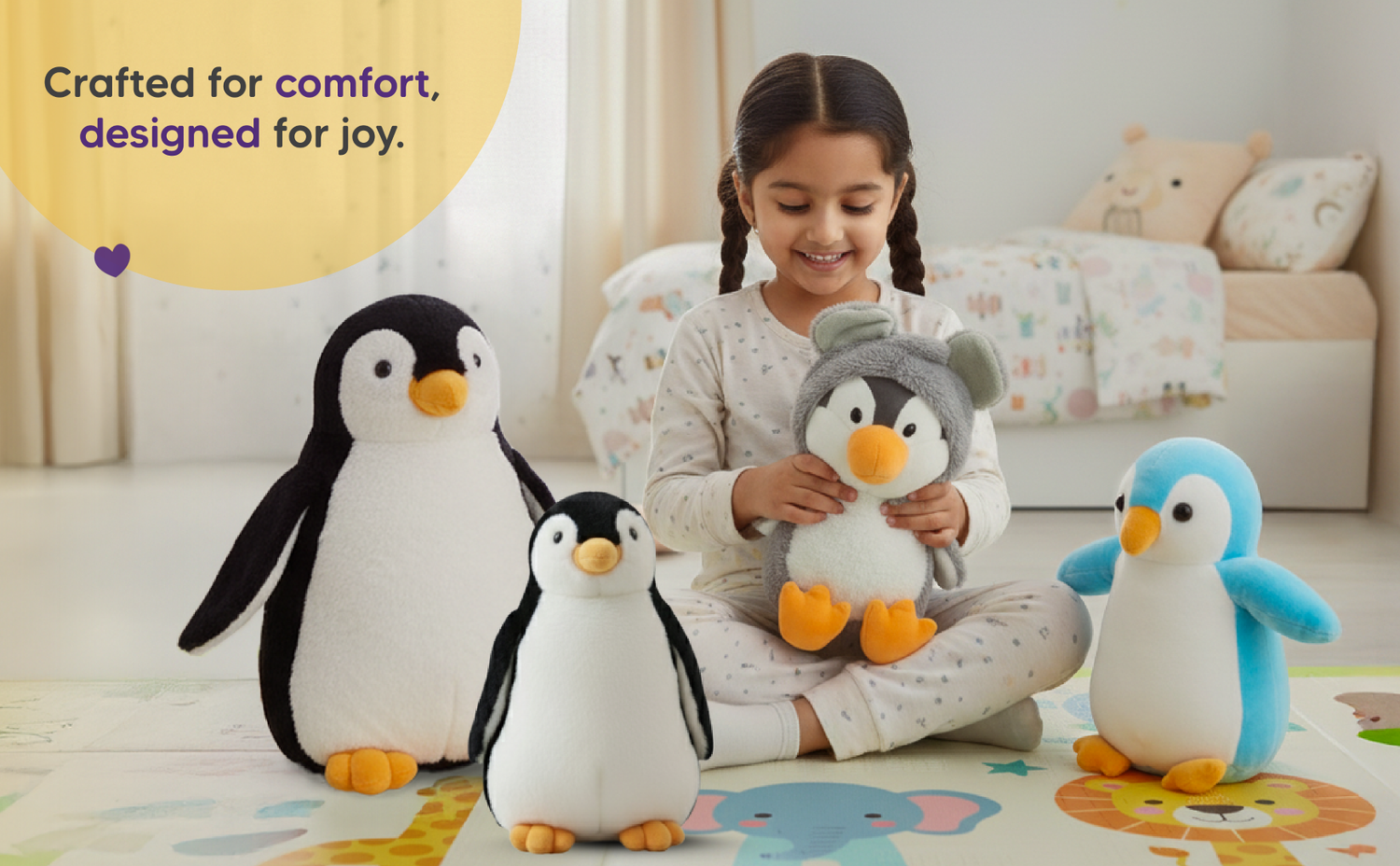 Mirada Hoodie Penguin Toy - Grey – 25cm