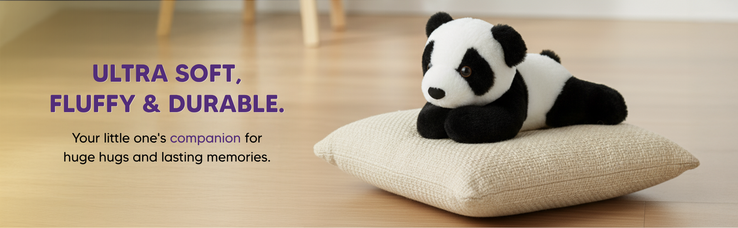 Mirada Floppy Panda Toy - Black – 21cm