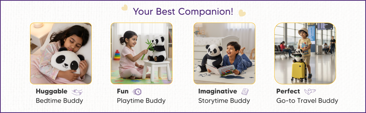 Mirada Floppy Panda Toy - Black – 21cm