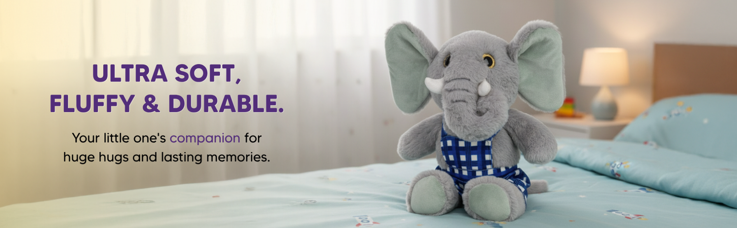 Mirada Huggable Dangri Elephant Toy - Grey – 38cm
