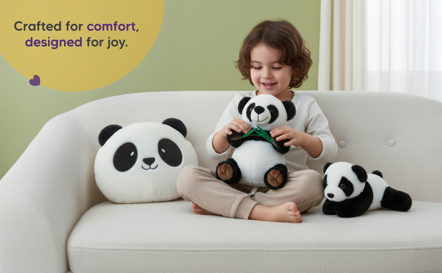 Mirada Panda with Leaf Toy – 22cm
