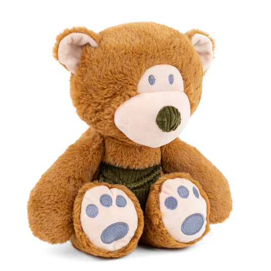 Mirada Huggable Bear with Pocket - Brown – 25cm