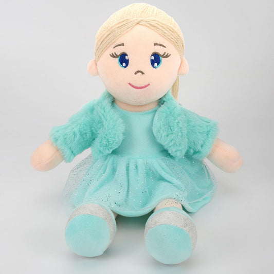 Mirada Bella Rag Doll Toy with Green Jacket – 42cm