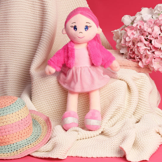 Mirada Elena Rag Doll Toy with Pink Jacket β 42cm
