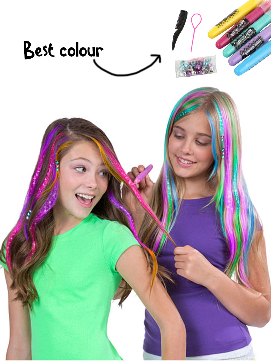 Mirada Cosmetic Metallic Hair Chalk Studio, Safe, Washable & Non-Toxic, Temporary Kids Hair Chalk, Hair Color for Girls, 250g