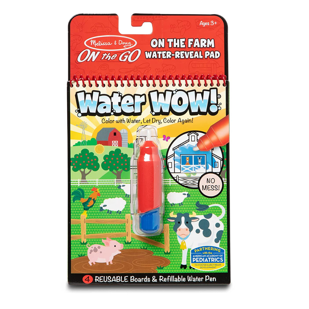 Melissa & Doug On the Go Water Wow! On the Farm (Reusable Water-Reveal Activity Pad, Chunky-Size Water Pen)