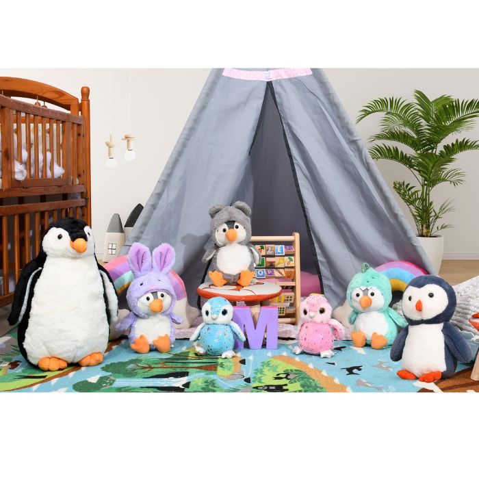 Mirada Turquoise Dinosaur Cute Plush Hoodie Penguin Stuffed Soft Toy - 25 cm