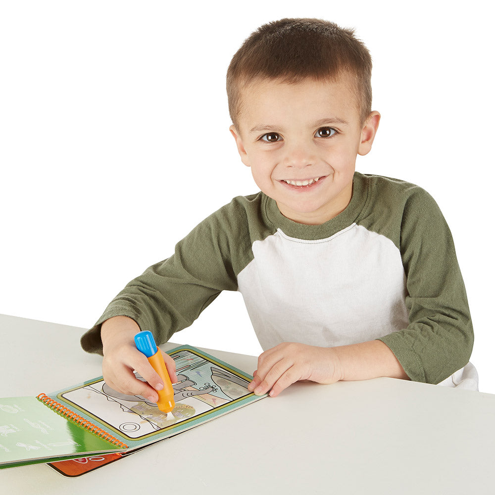 Melissa & Doug On the Go Water Wow! Safari (Reusable Water-Reveal Activity Pad, Chunky-Size Water Pen) Multicolor