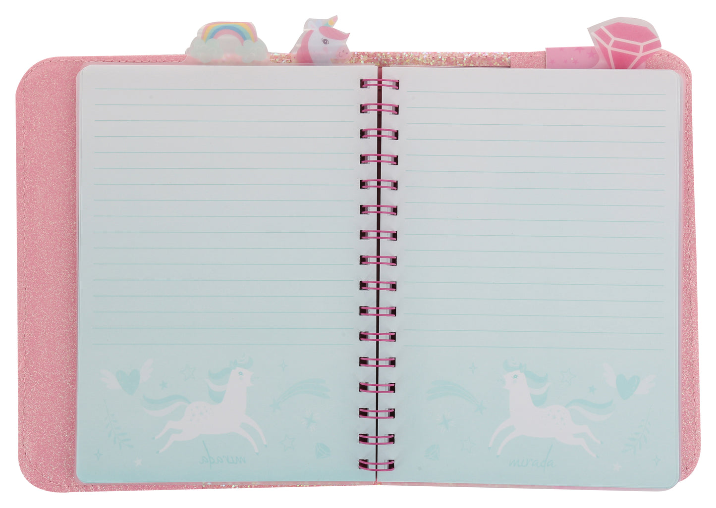 Mirada PINK GLITTER NOTEBOOK - UNICORN