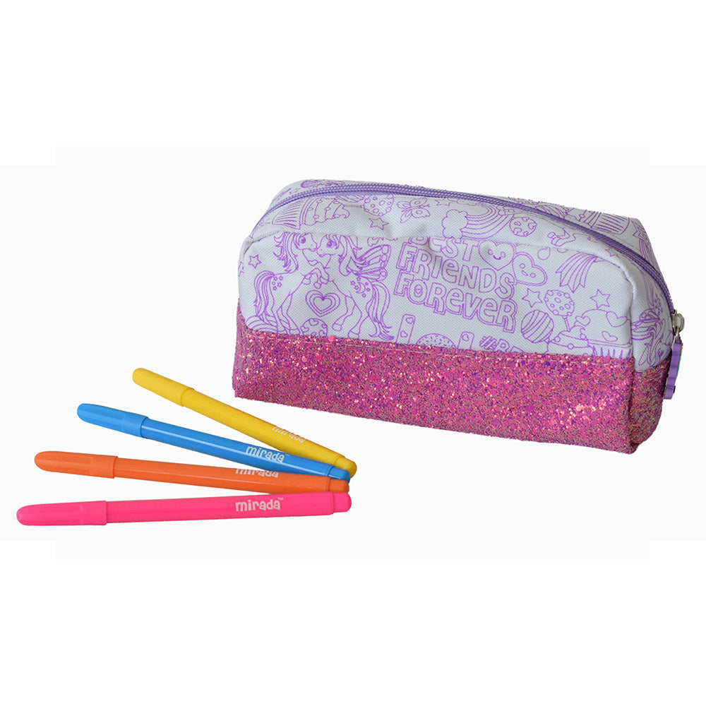 NE UNICORN PENCIL CASE WITH MARKER