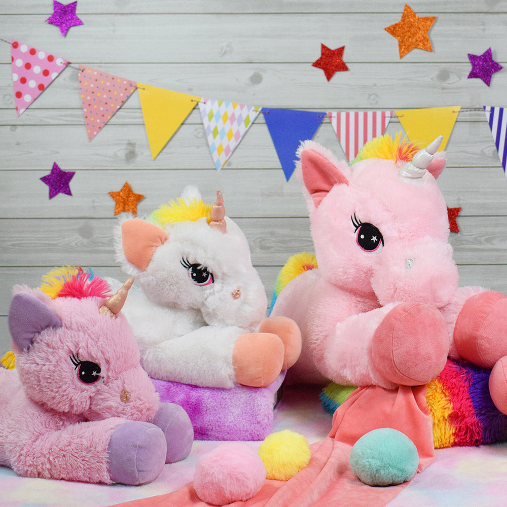 Mirada Big Floppy Stuffed Unicorn Soft Toy with Pink Paws Plush Toy -White(52cm)