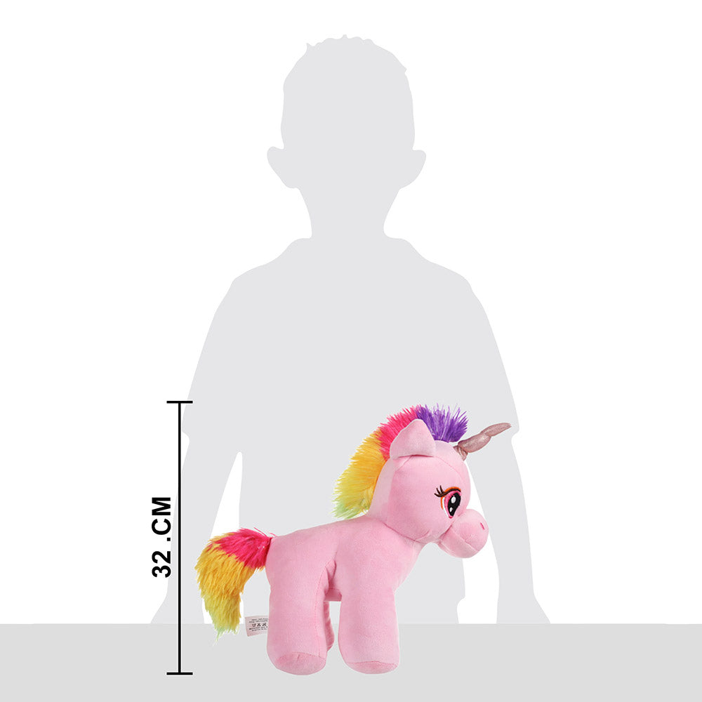Mirada Floppy Stuffed Unicorn Soft Toy with Glitter Horn Plush Toy -Pink(29cm)