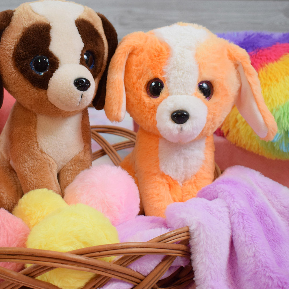 Mirada 25cm Dog With Glitter Eye - Beige