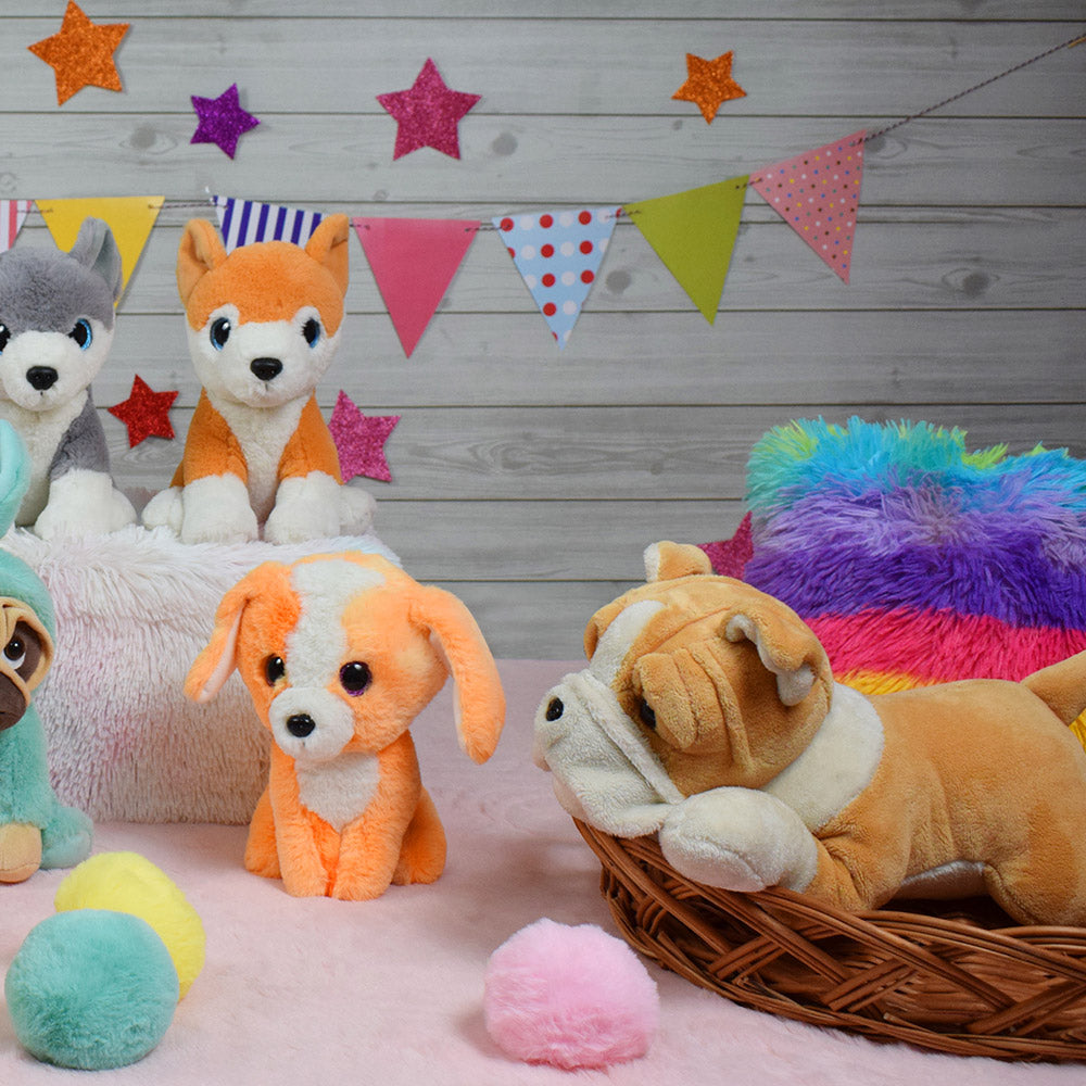 Mirada Light Brown Plush Stuffed Lying Dog Soft Toy - 42 cm