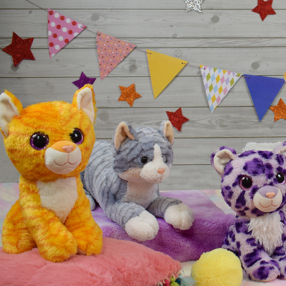 Mirada 35cm Patterned Lying Cat- Yellow