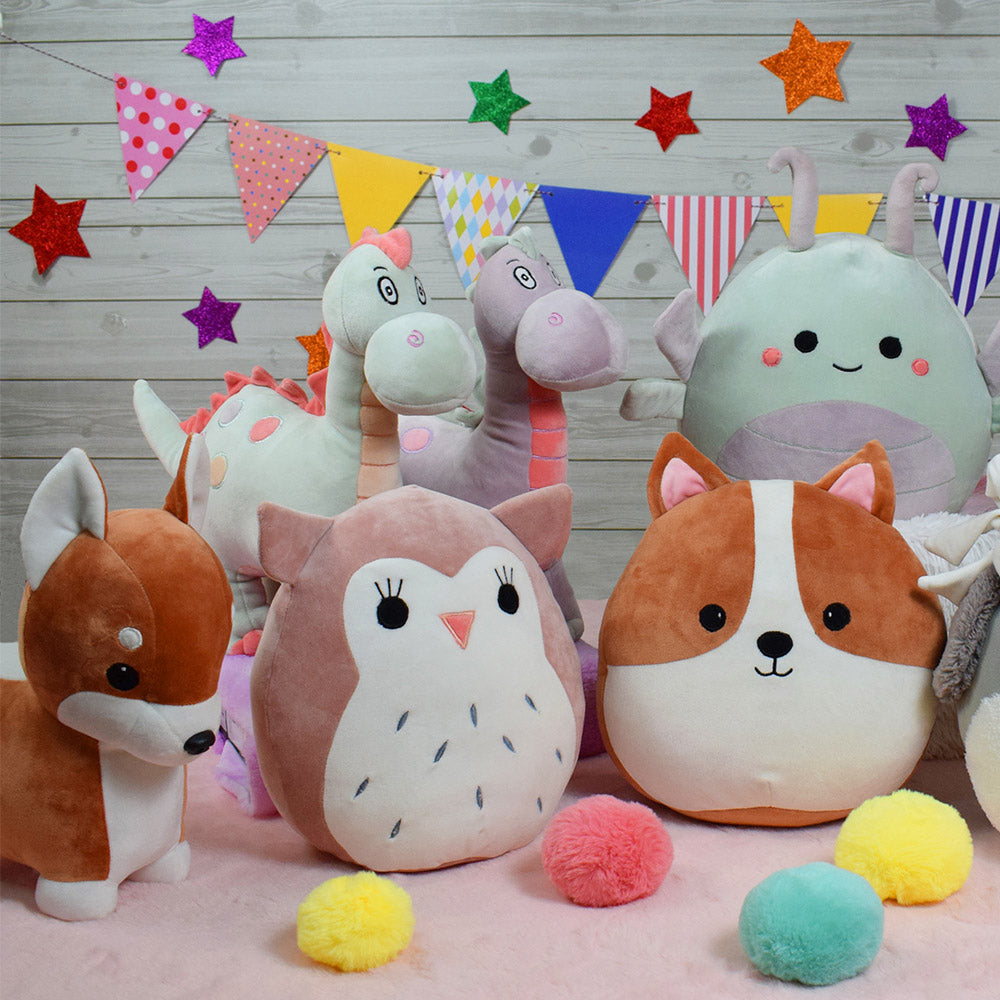 Mirada 30cm Super Soft Owl Cushion Toy - Coral