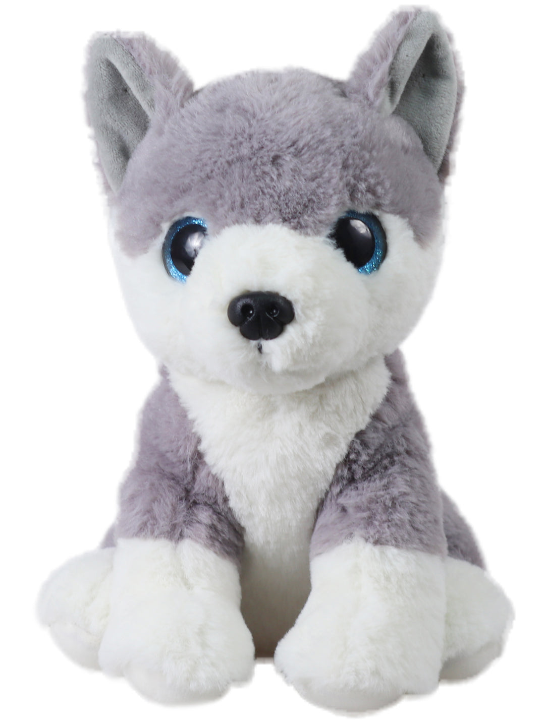 Mirada Plush Stuffed Animal Grey Cute Husky Dog Soft Toy with Glitter Eyes - 25cm