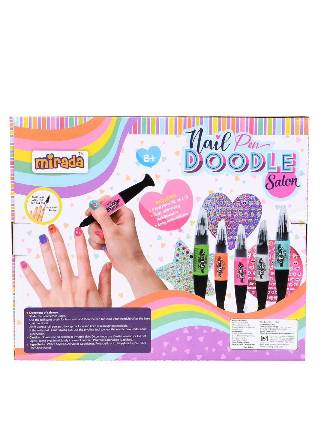 Mirada Doodle Nail Pen Salon Nail Art Kit for Girl