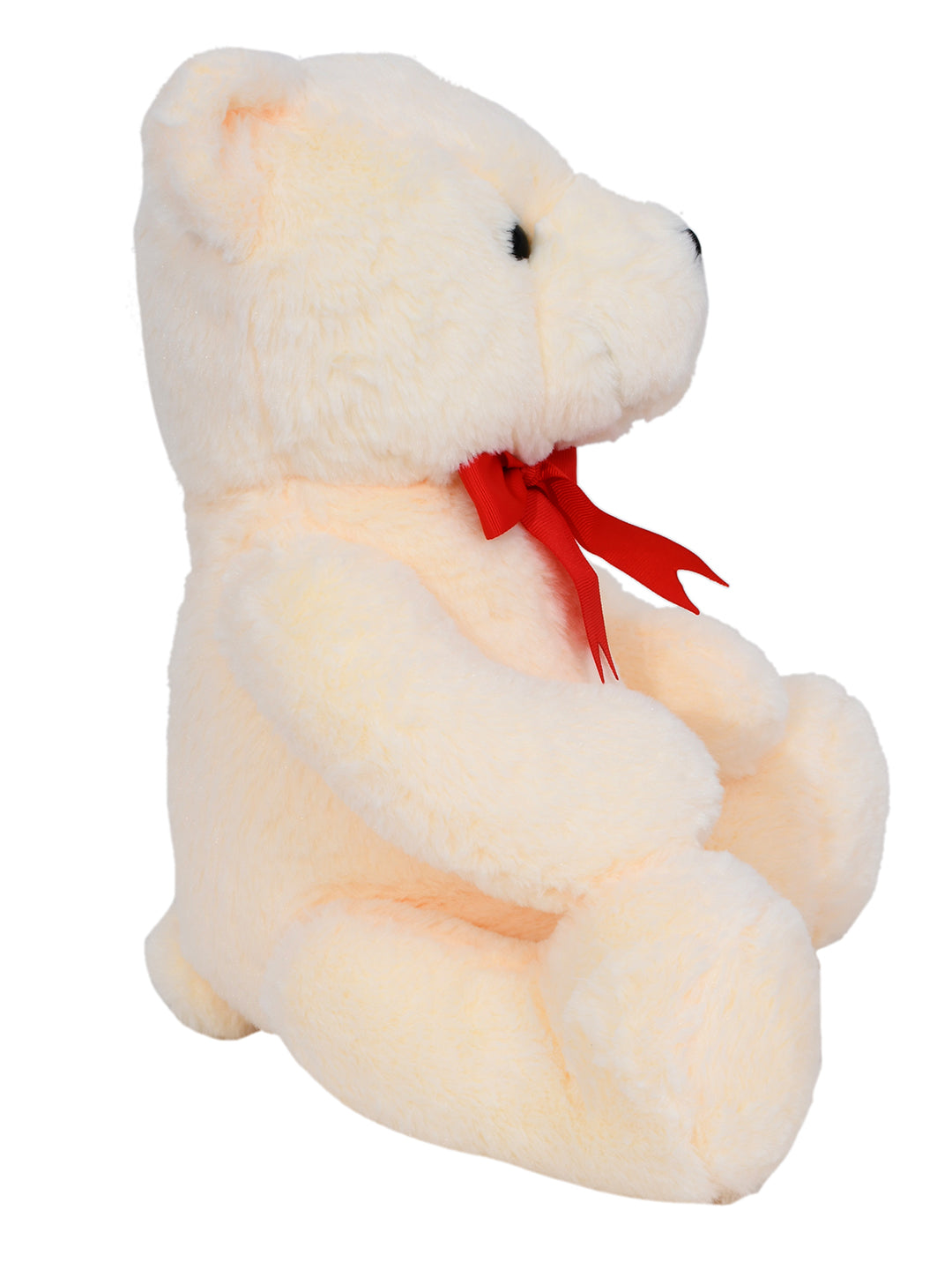 Mirada Plush Stuffed Biege Bear Soft Toy with Red Bow - 35cm