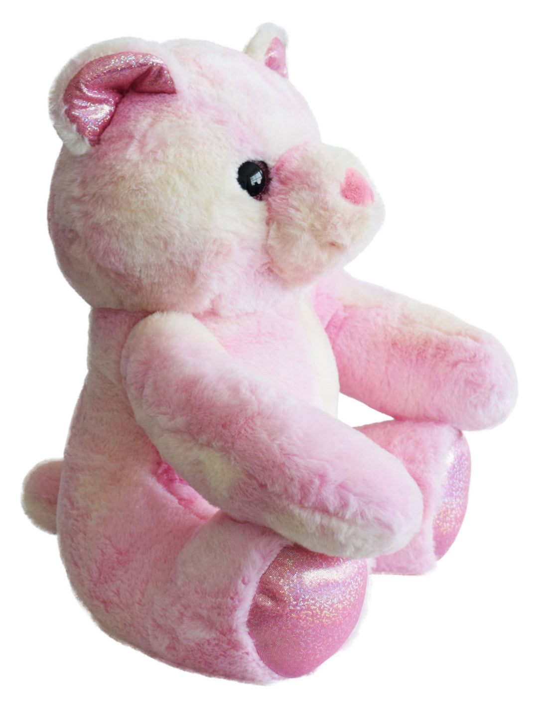 Mirada Plush Stuffed Tie Dye Pink Teddy Bear with Glitter Eye Soft Toy - 35cm