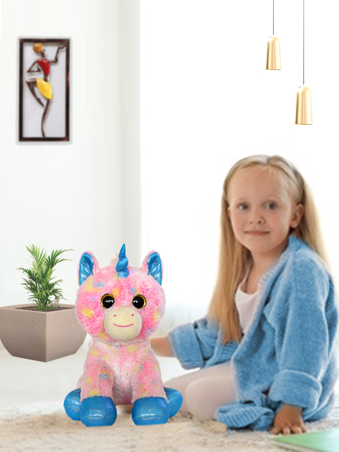 Mirada Plush Stuffed Tie Dye Pink Cute Unicorn Soft Toy - 42cm