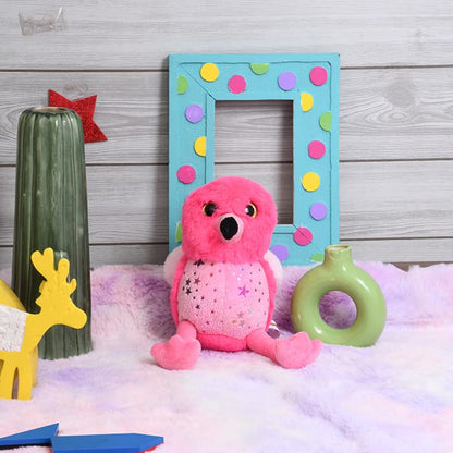 Mirada Pink Foil Glitter Eye Flamingo Soft Toy - 18cm