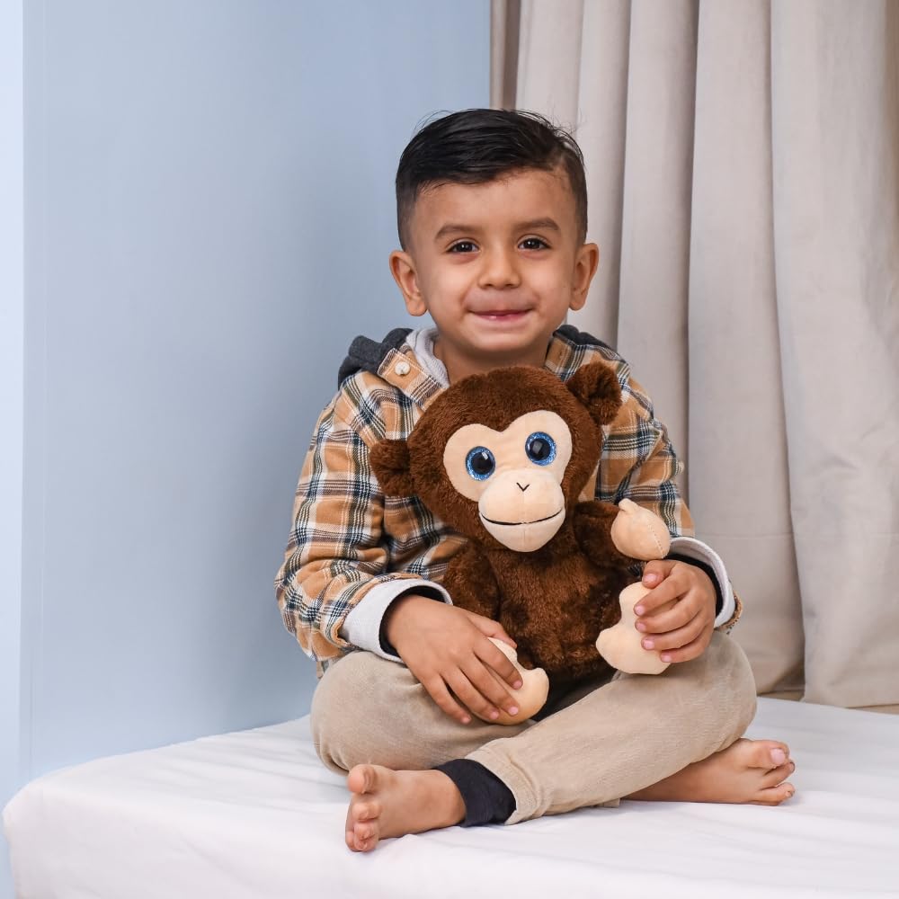 Mirada Glitter Eye Monkey Toy - Brown – 25cm