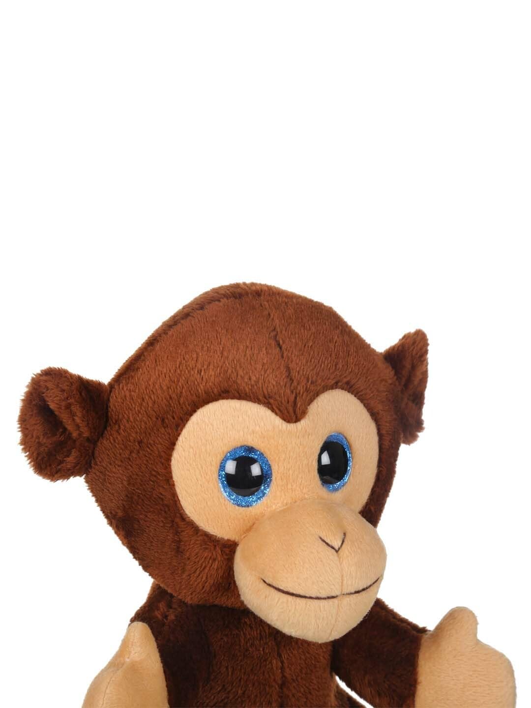 Mirada Glitter Eye Monkey Toy - Dark Brown -25cm
