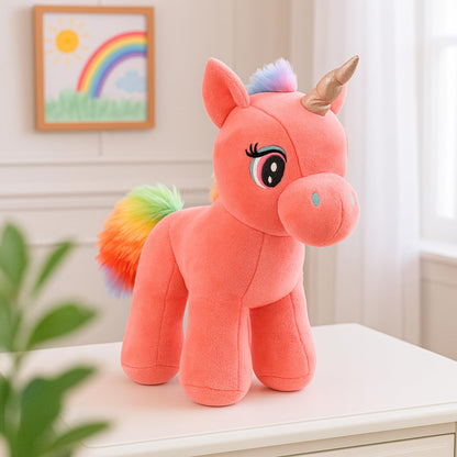 Mirada Standing Unicorn Toy - Coral – 29cm