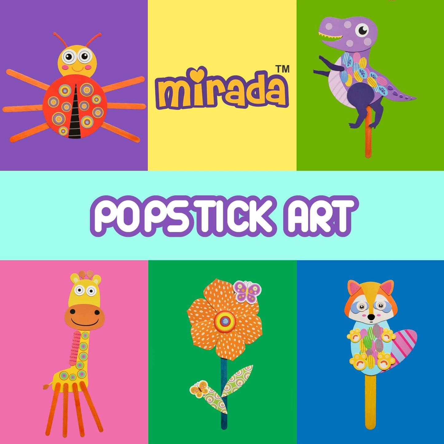 Mirada Art & Craft POPSTICK Art, Ideal Gift Set, 6+