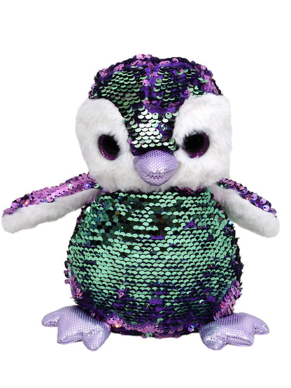 Mirada Purple Sequin Glitter Eye Penguin Soft Toy - 23cm