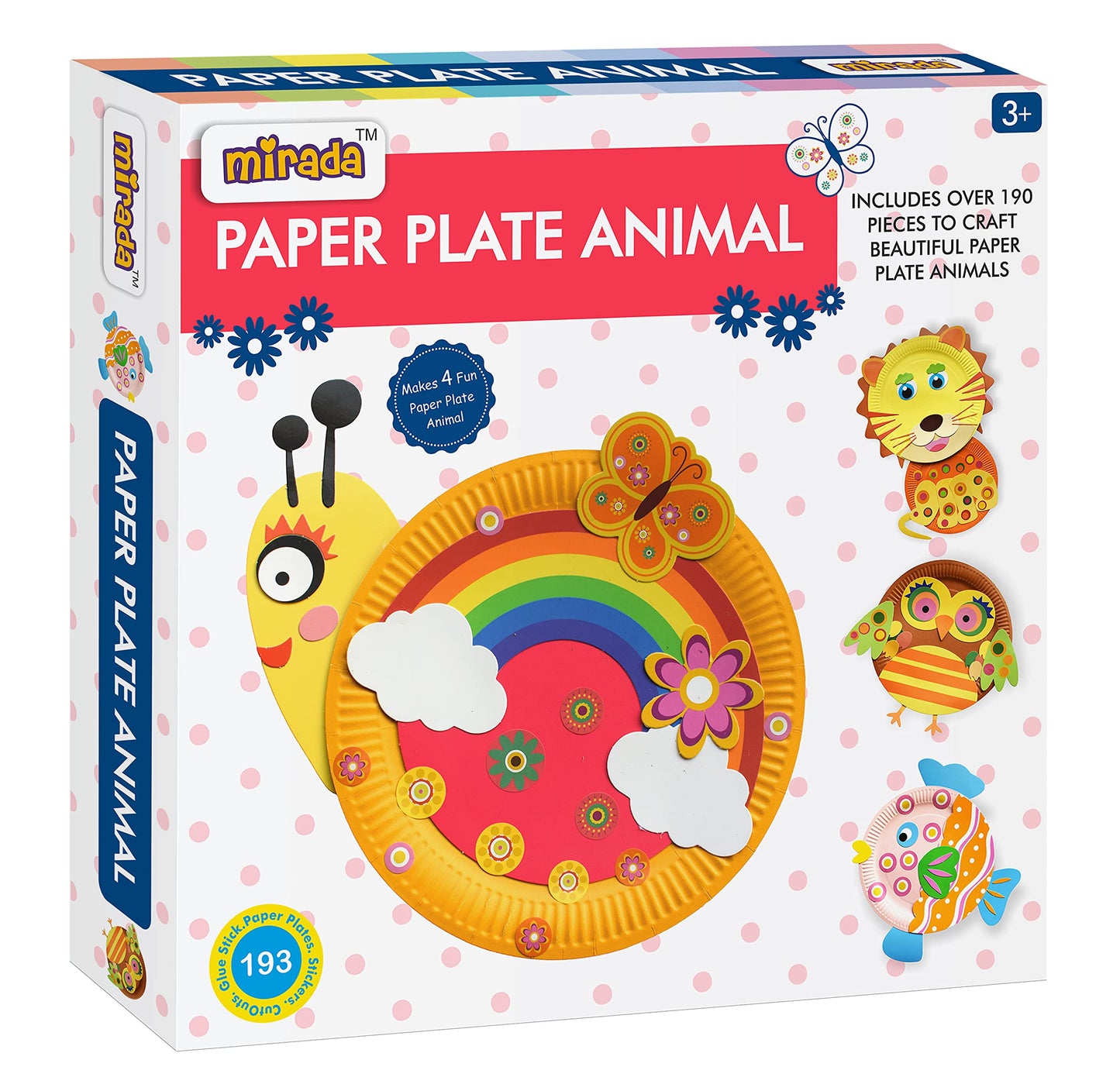 Mirada Art & Craft Paper Plate Animal, Creative Gift Set for Boys & Girls 6+