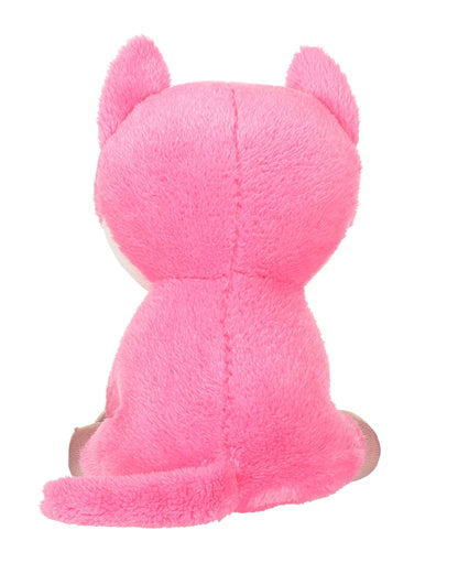 Mirada Pink Glitter Eye Cat Soft Toy - 25cm