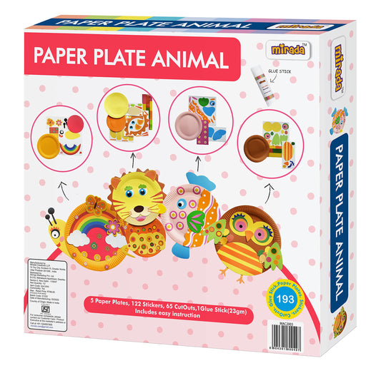 Mirada Art & Craft Paper Plate Animal, Creative Gift Set for Boys & Girls 6+