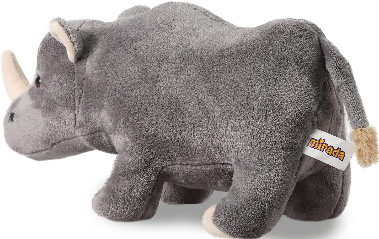 Mirada Grey Standing Rhino Soft Toy - 35cm