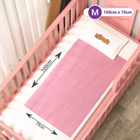 Mirada Waterproof Reusable Absorbent Dry Sheet (Pink, Medium, 100cm x 70cm)