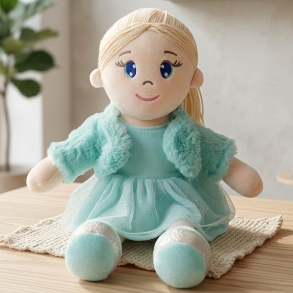 Mirada Bella Rag Doll Toy with Green Jacket – 42cm
