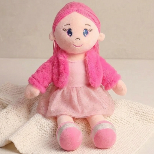 Mirada Elena Rag Doll Toy with Pink Jacket – 42cm