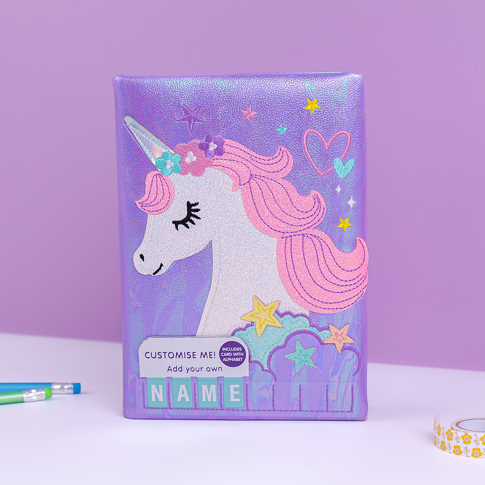 Mirada Unicorn Glitter Plush Notebook